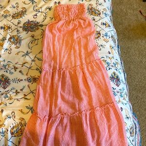 Striped red and white skirt